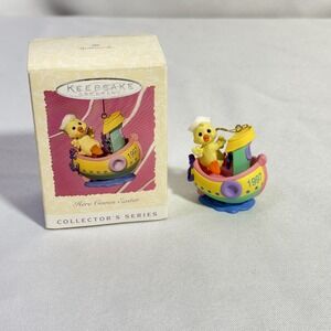 1997 Hallmark Spring Collection #4 Ornament Here Comes‎ Easter Yellow Duck